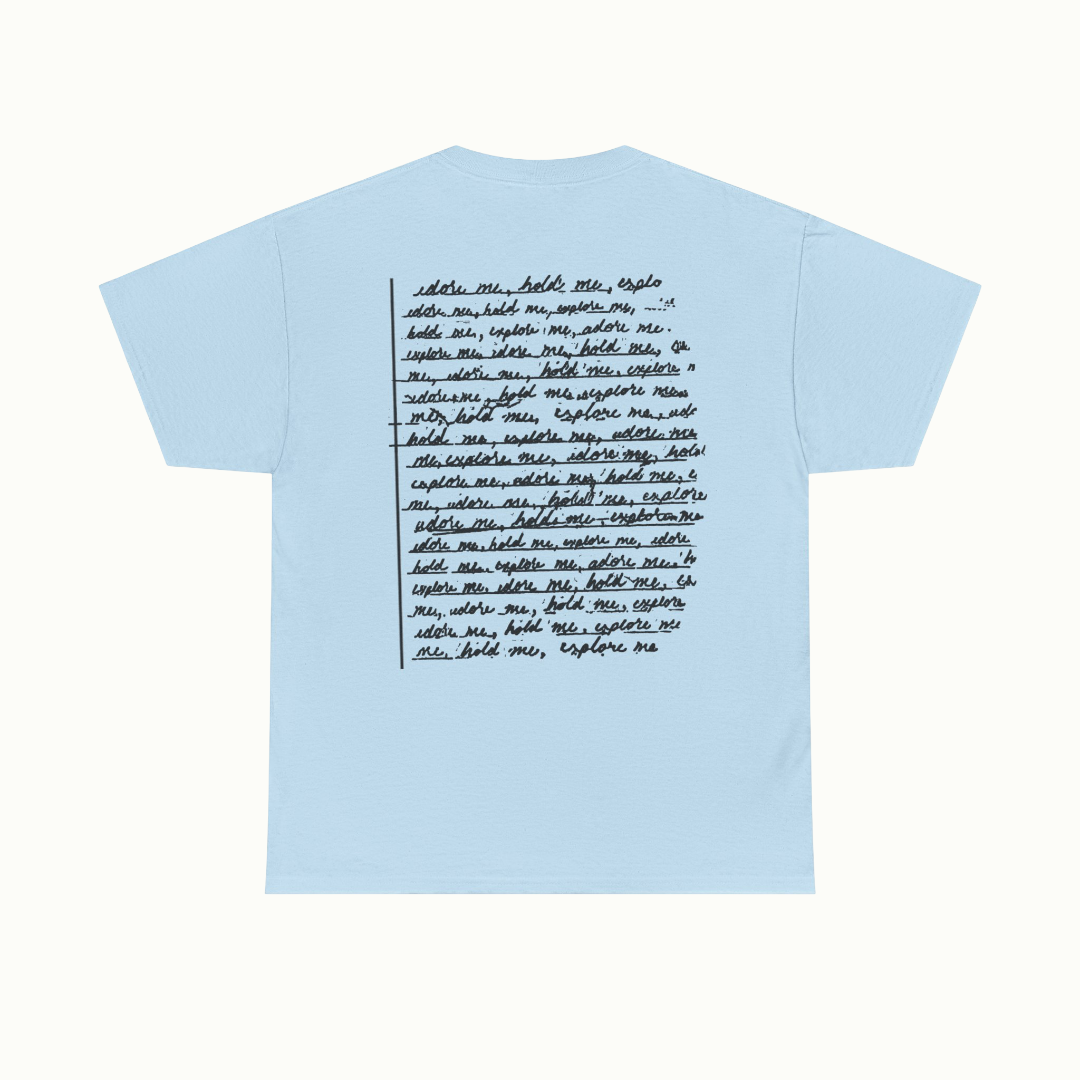 Sabrina Carpenter Merch - Sabrina Carpenter Short n Sweet Love Letter Blue Tee