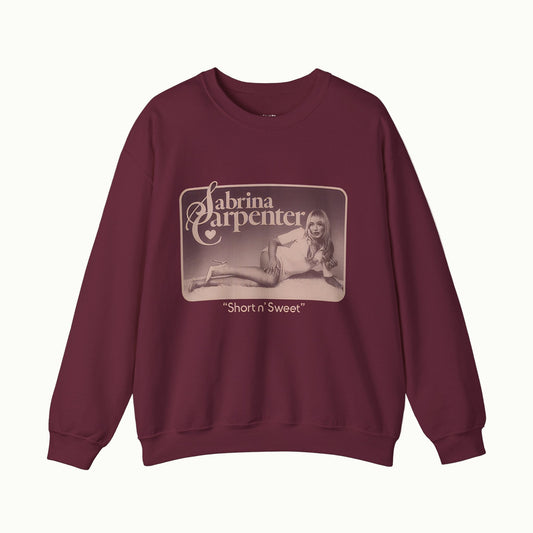 Sabrina Carpenter Merch - Sabrina Carpenter Maroon Signature Crewneck