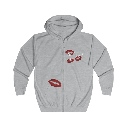 Sabrina Carpenter Merch - Sabrina Carpenter Short n Sweet Signature Kisses Zip Up Hoodie