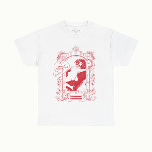 Sabrina Carpenter Merch - Sabrina Carpenter Short n Sweet Red Bed Tour Dates White Tee